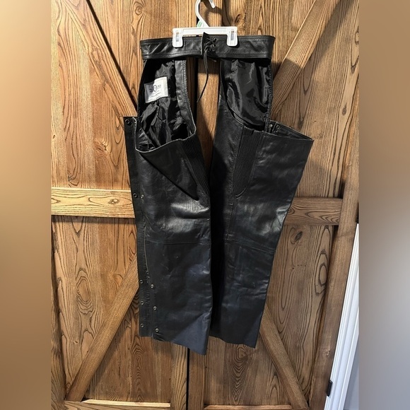 Nwot Motorcycle leather chaps L - Picture 9 of 11